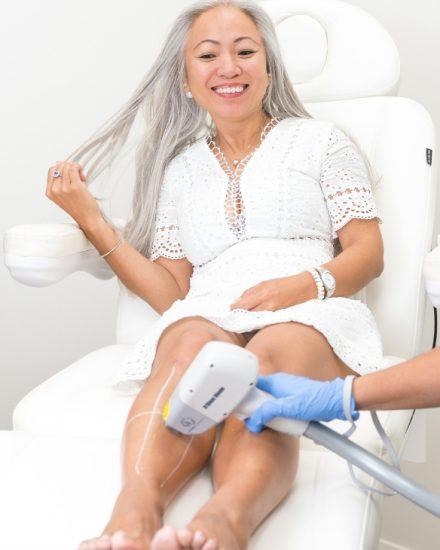 Laser hair reduction for woman's legs